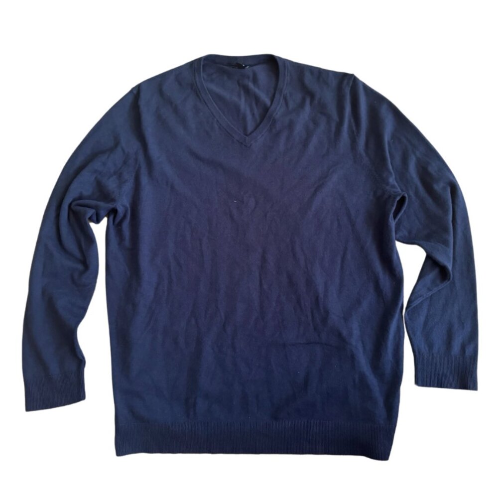 Men's Alfani navy blue lightweight v-neck sweater - XL